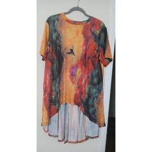 Plus Size High Low Ruffle Back Top Size 2X